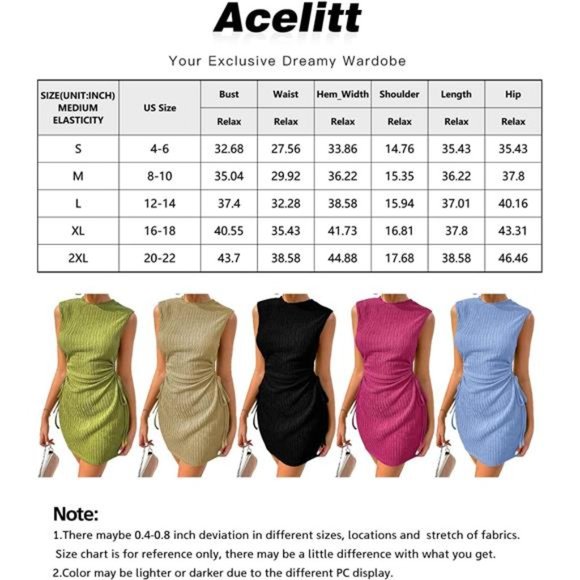 Summer Crewneck Sleeveless Cut Out Drawsting Ruched Mini Wedding Guest Dress - Picture 6 of 7